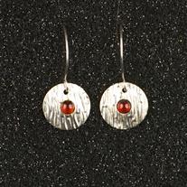 Garnet Cabochon Dangle Earrings